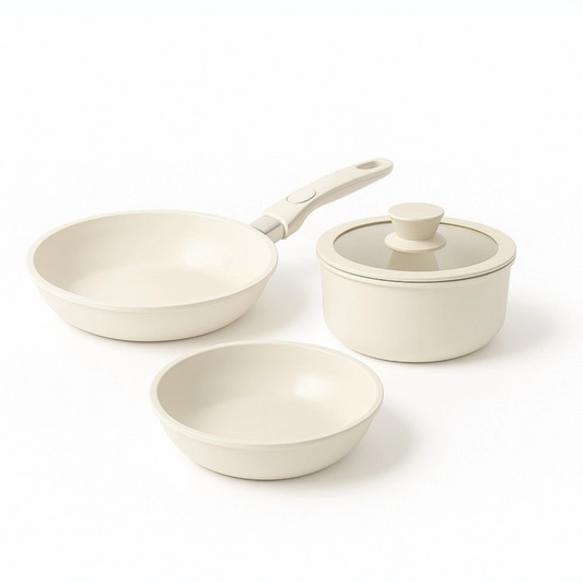 ChefEase™ – Set de Sartenes con Mango Desmontable (3 Piezas)