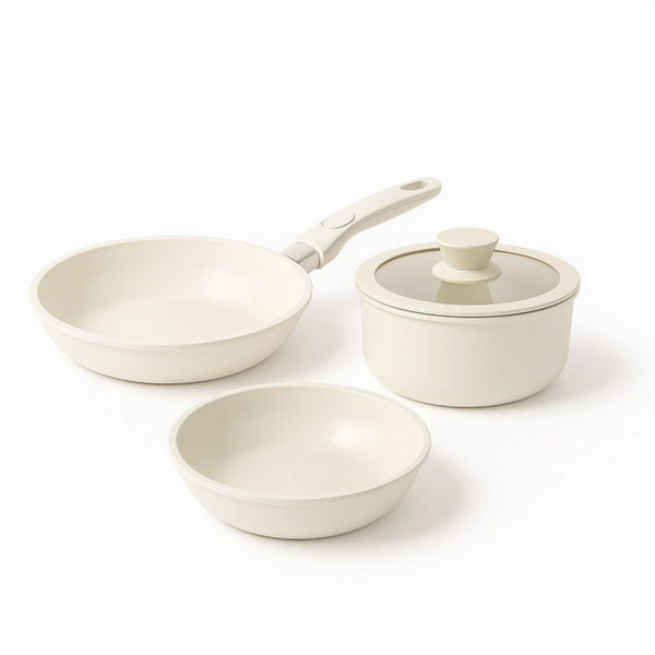 ChefEase™ – Set de Sartenes con Mango Desmontable (3 Piezas)