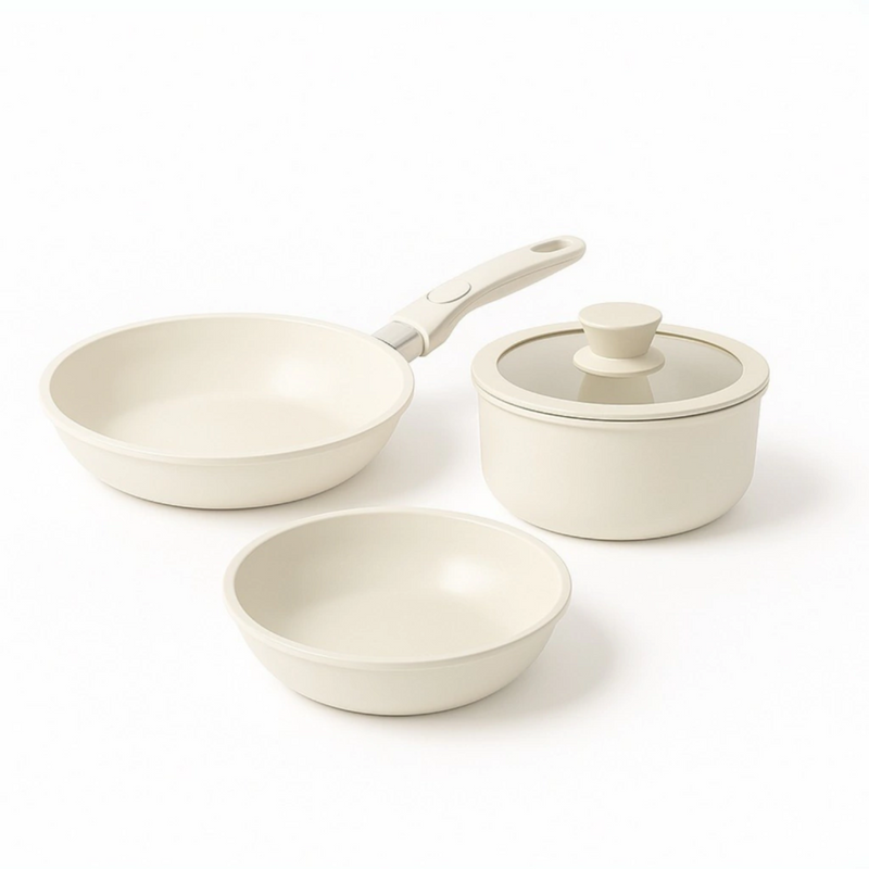 ChefEase™ – Set de Sartenes con Mango Desmontable (3 Piezas)