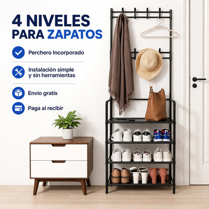 Organizador De Zapatos Con Perchero - RackPlus™