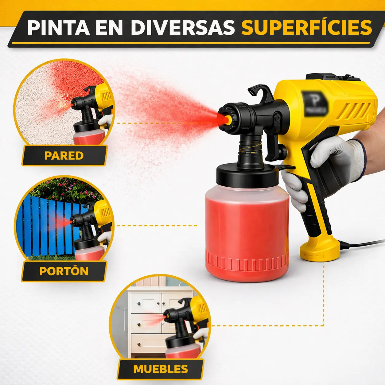 Pistola Eléctrica de Pintura Profesional - TurboSpray™