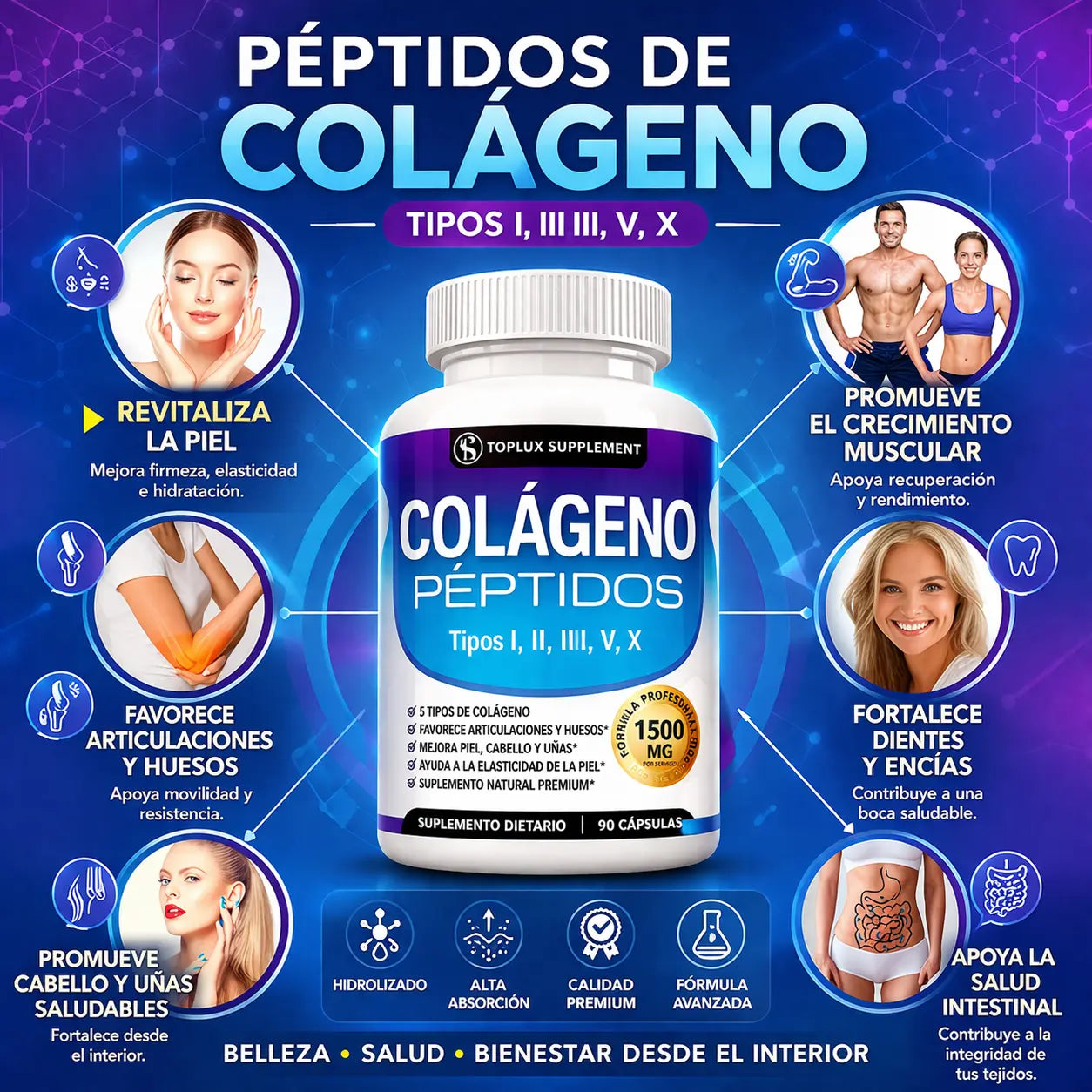 Compre 1 Llévate  2 - Suplemento Colageno Peptides 180cp